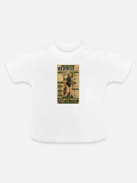 Der Sportler – Immer in Bewegung - Baby Bio-T-Shirt mit Rundhals - Weiß