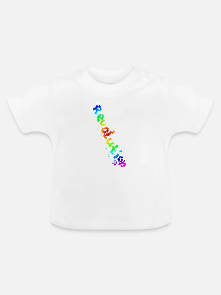 REVOLUTION (Regenbogen) - Baby Bio-T-Shirt mit Rundhals - Weiß