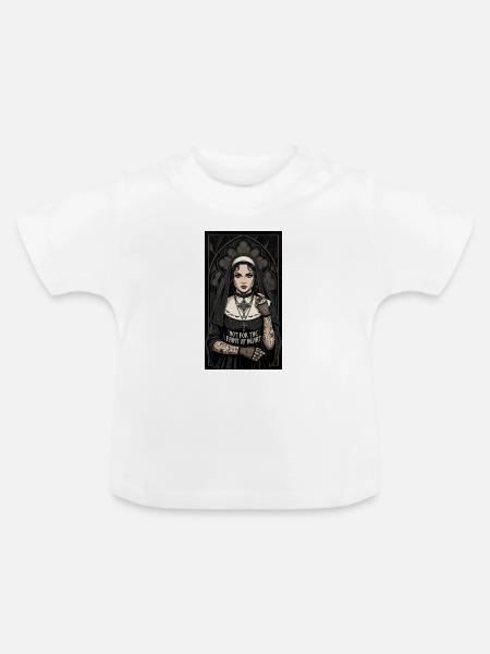 Gothic Nonne Tattoo Kollektion - Baby Bio-T-Shirt mit Rundhals - Weiß