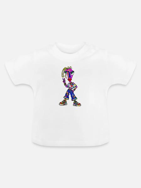 Neon Punk Portrait - Baby Bio-T-Shirt mit Rundhals - Weiß