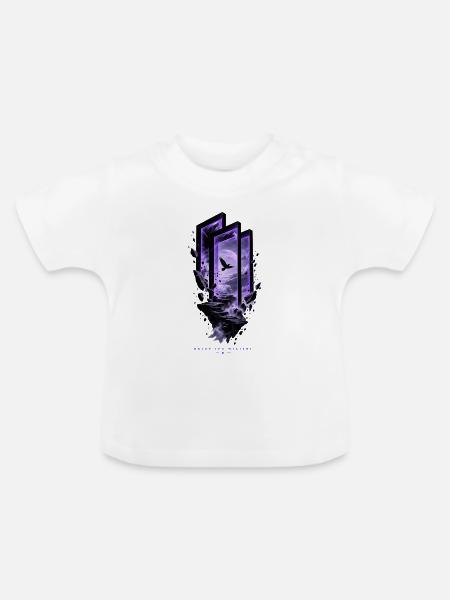Purple Portal (Vollbild-Front) - Baby Bio-T-Shirt mit Rundhals - Weiß