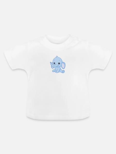 Elefant - Baby Bio-T-Shirt mit Rundhals - Weiß