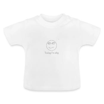 Shy emoticon - Baby Organic T-Shirt with Round Neck - white - Front