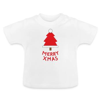 MERRY XMAS - T-shirt bio col rond Bébé - blanc - Devant