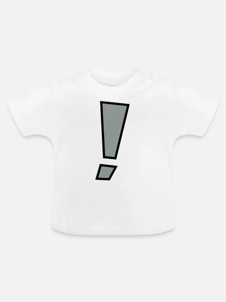 rufezeichen_2_farbig - Baby Bio-T-Shirt mit Rundhals - Weiß