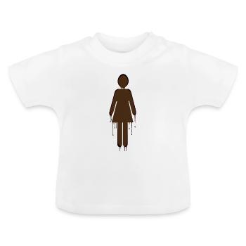 laufende Frau - Baby Bio-T-Shirt mit Rundhals - Weiß - Vorne