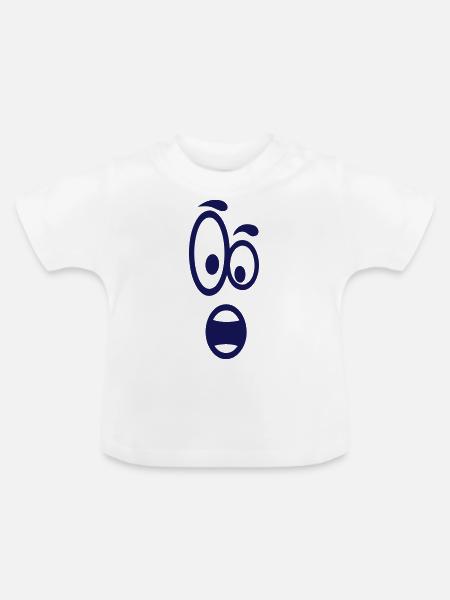 Figur und 9 - Baby Bio-T-Shirt mit Rundhals - Weiß