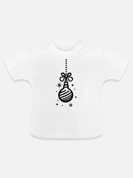 Christbaumkugel - Baby Bio-T-Shirt mit Rundhals - Weiß