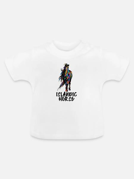Islandpferde Statement Pferde Pferdefan Isländer - Baby Bio-T-Shirt mit Rundhals - Weiß