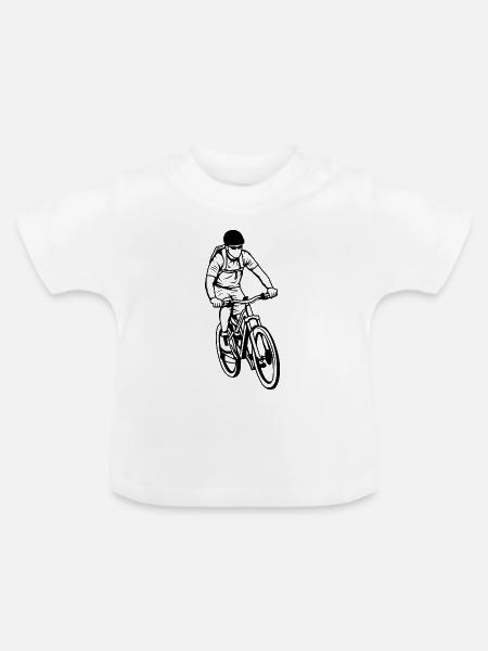 Mountainbiker - Baby Bio-T-Shirt mit Rundhals - Weiß