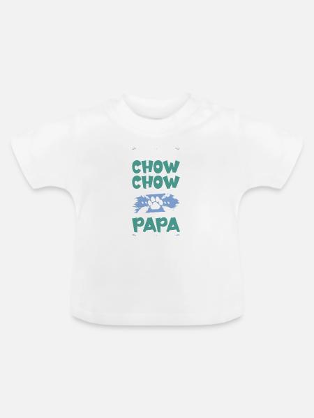 chow chow hunde papa - Baby Bio-T-Shirt mit Rundhals - Weiß