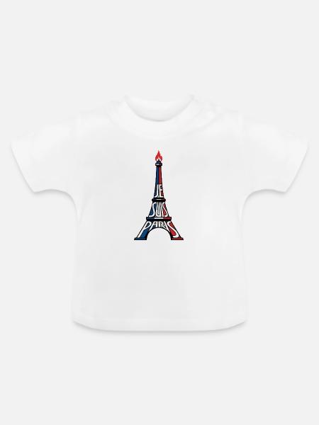 Pariser Eiffelturm - Baby Bio-T-Shirt mit Rundhals - Weiß