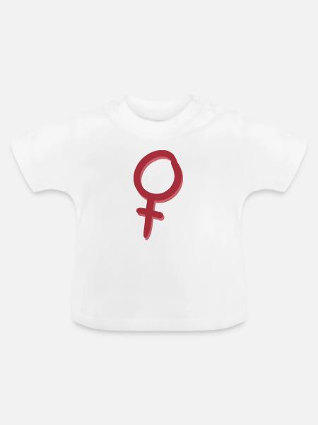 Rosa Venus-Symbol-Chart - Baby Bio-T-Shirt mit Rundhals - Weiß