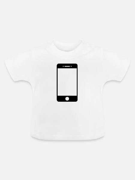 Smartphone - Baby Bio-T-Shirt mit Rundhals - Weiß