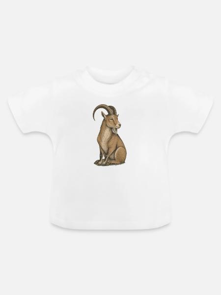 Steinbock - Baby Bio-T-Shirt mit Rundhals - Weiß