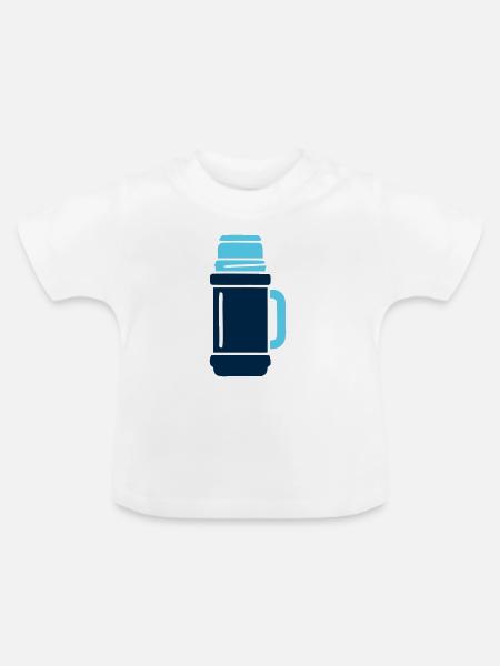 Isolierflasche Wander Logo - Baby Bio-T-Shirt mit Rundhals - Weiß