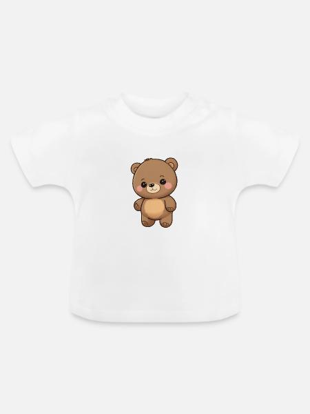 Total niedlicher Bär - Baby Bio-T-Shirt mit Rundhals - Weiß