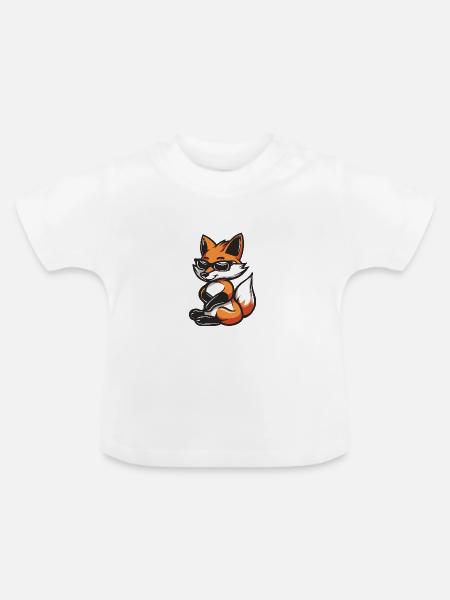 Fuchs Cool Comic - Baby Bio-T-Shirt mit Rundhals - Weiß