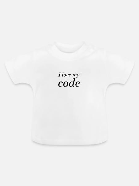i love my code - Baby Bio-T-Shirt mit Rundhals - Weiß