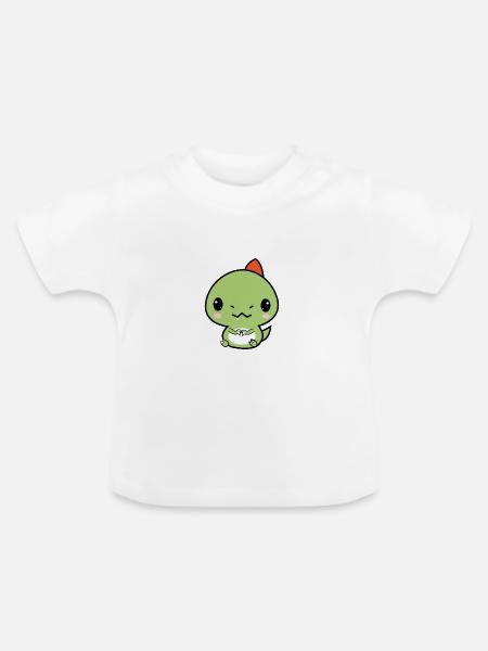Choco der T-Rex - Baby Bio-T-Shirt mit Rundhals - Weiß