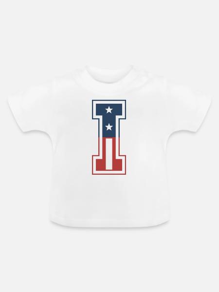 Brief I USA - Baby Bio-T-Shirt mit Rundhals - Weiß