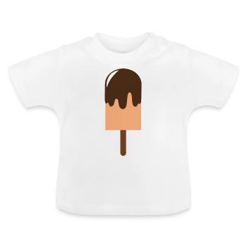 glace - T-shirt bio col rond Bébé - blanc - Devant