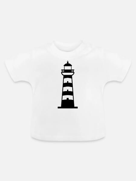 Leuchtturm - Baby Bio-T-Shirt mit Rundhals - Weiß