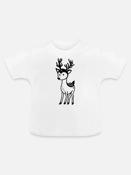 Hirsch - Baby Bio-T-Shirt mit Rundhals - Weiß
