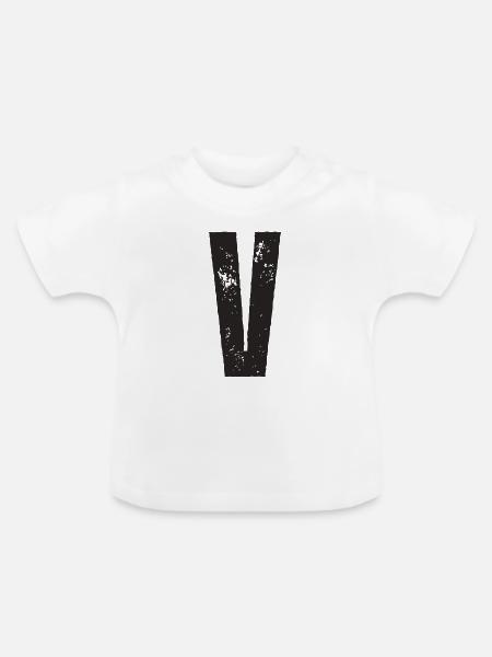 V - Baby Bio-T-Shirt mit Rundhals - Weiß