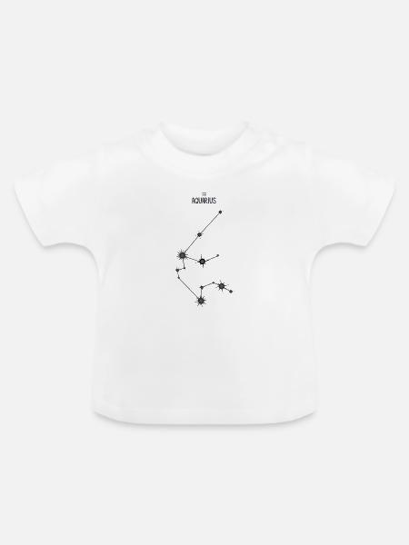 Wassermann Sternzeichen Sternbild Schwarz & Grau - Baby Bio-T-Shirt mit Rundhals - Weiß