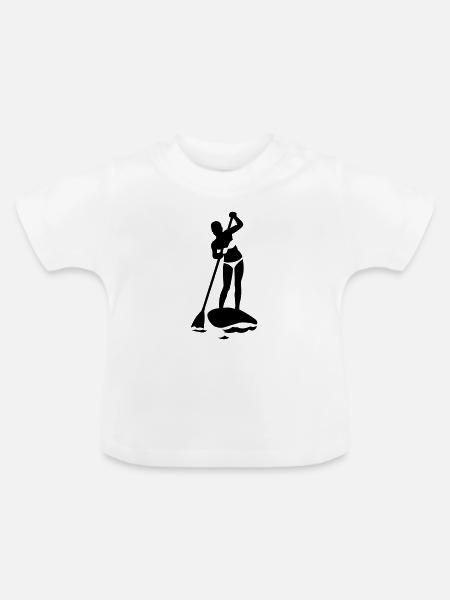 SUP board - Baby Bio-T-Shirt mit Rundhals - Weiß