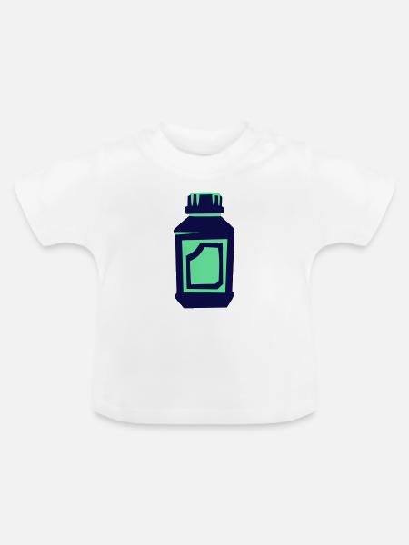 Dünger Flasche Pflanzenschutz - Baby Bio-T-Shirt mit Rundhals - Weiß