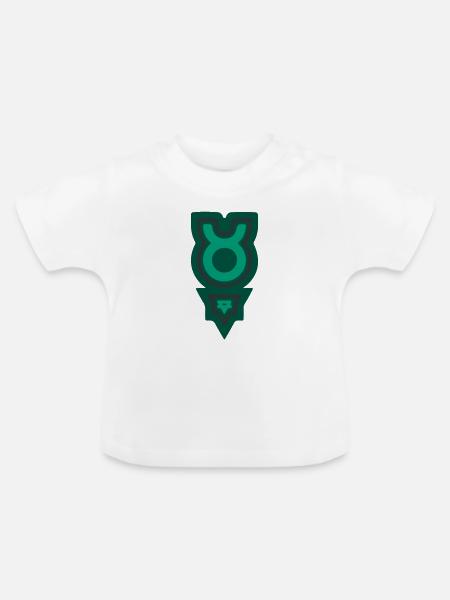 Tierkreis Stammes-Taurus und Erde - Baby Bio-T-Shirt mit Rundhals - Weiß