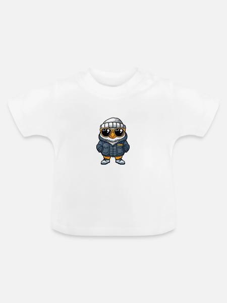 Eule Winter - Baby Bio-T-Shirt mit Rundhals - Weiß