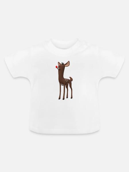 Rudolf - Baby Bio-T-Shirt mit Rundhals - Weiß