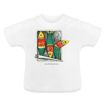 Les sardines - T-shirt bio col rond Bébé - blanc - Devant