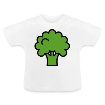 Broccoli - Baby Organic T-Shirt with Round Neck - white - Front