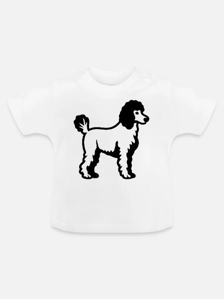 Poodle Hund - Baby Bio-T-Shirt mit Rundhals - Weiß