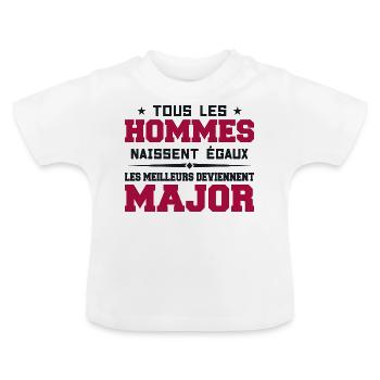 Grade major cadeau drôle militaire armée - T-shirt bio col rond Bébé - blanc - Devant