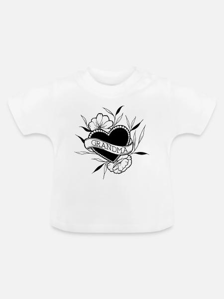 Grandma - Baby Bio-T-Shirt mit Rundhals - Weiß