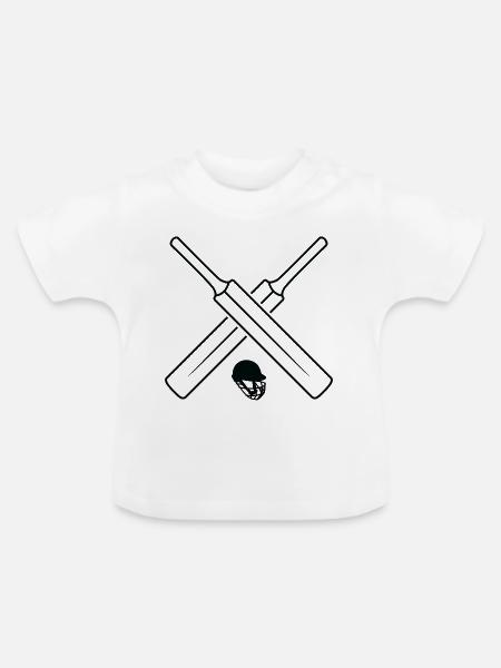 Cricket Skizze - Baby Bio-T-Shirt mit Rundhals - Weiß