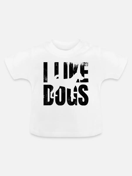 Ich mag Hunde - Baby Bio-T-Shirt mit Rundhals - Weiß