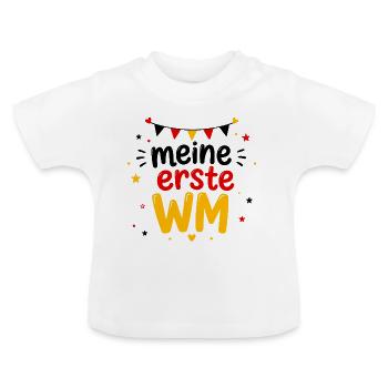 Meine Erste WM Deutschland Fan - Baby Bio-T-Shirt mit Rundhals - Weiß - Vorne