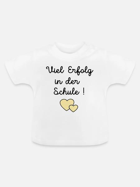 Erfolg Schule Herz - Baby Bio-T-Shirt mit Rundhals - Weiß