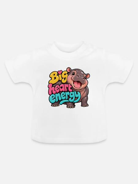 Zwergflusspferd - Baby Bio-T-Shirt mit Rundhals - Weiß