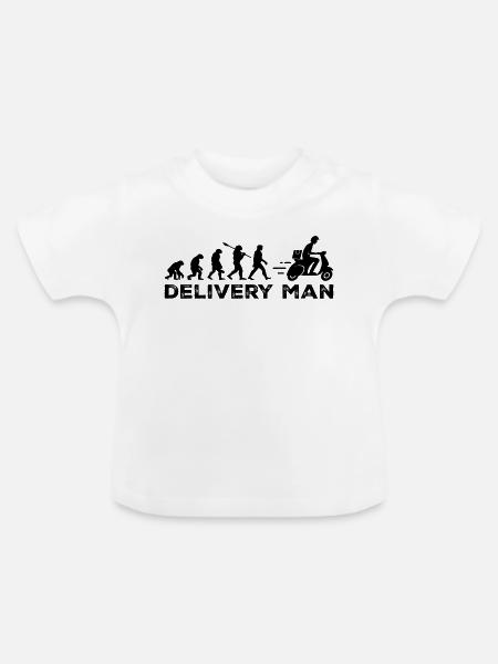 Die Entwicklung des Zustellers - Baby Bio-T-Shirt mit Rundhals - Weiß