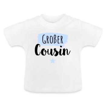 Großer Cousin - Baby Bio-T-Shirt mit Rundhals - Weiß - Vorne