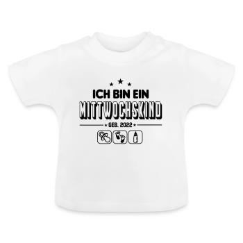 Baby 2022 Mittwochskind Geboren am Mittwoch Datum - Baby Bio-T-Shirt mit Rundhals - Weiß - Vorne