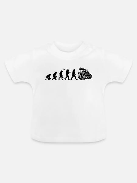 Evolution des Traktors - Baby Bio-T-Shirt mit Rundhals - Weiß