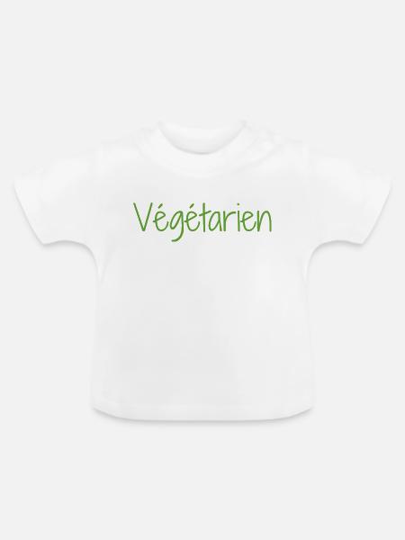 Vegetarier - Baby Bio-T-Shirt mit Rundhals - Weiß